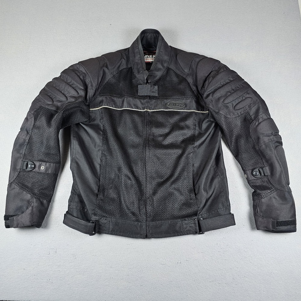 BILT Motorcycle Jacket Mens Medium Black BLM 3 Armored Mesh Textile Padded Moto